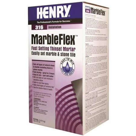 WW HENRY HENRY Marbelflex Series Thin-Set Adhesive, Powder, 12.5 lb Box 12035